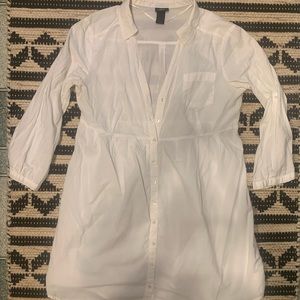 White button down dress sz 10 fits like a 6